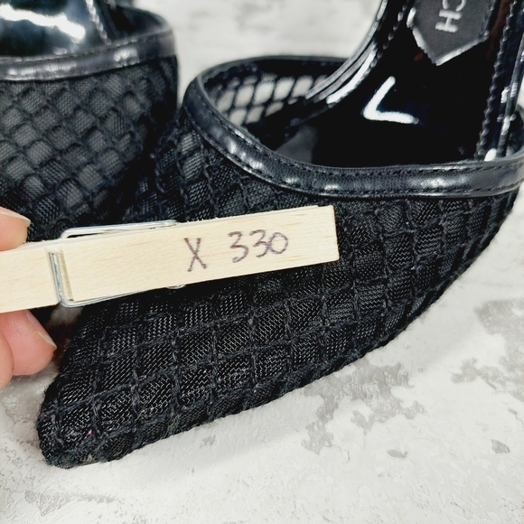 New Jessica Rich Ysabelle Black Fishnet Pointed Toe Pumps X330 - Picture 11 of 11